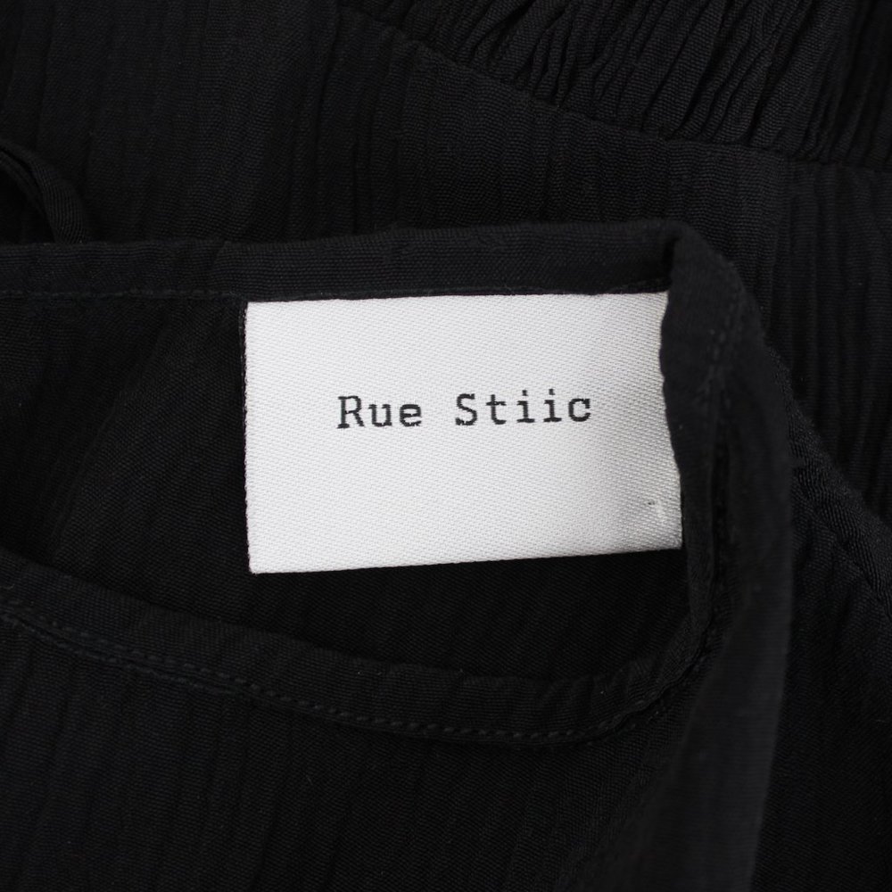 Rue Stiic Crinkle Textured Mini Dress Flutter Sleeve Keyhole Tie Black Small - Picture 14 of 16